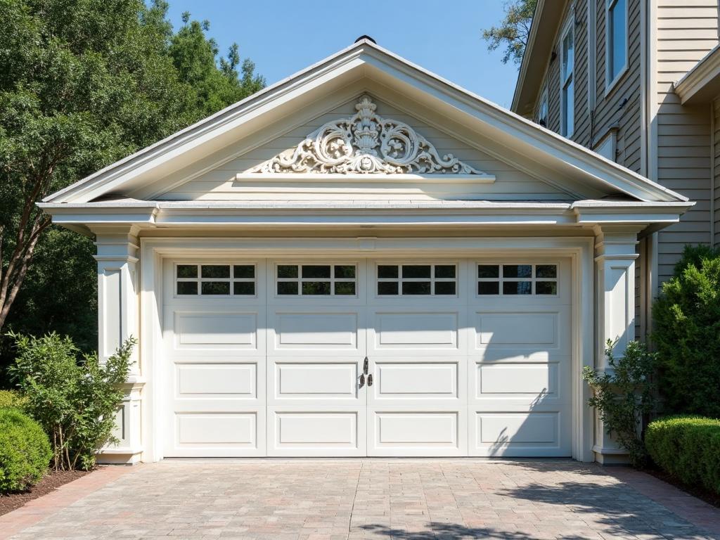Victorian Style Installation - Salisbury Garage Doors project showcasing Custom Victorian garage door with ornate trim details
