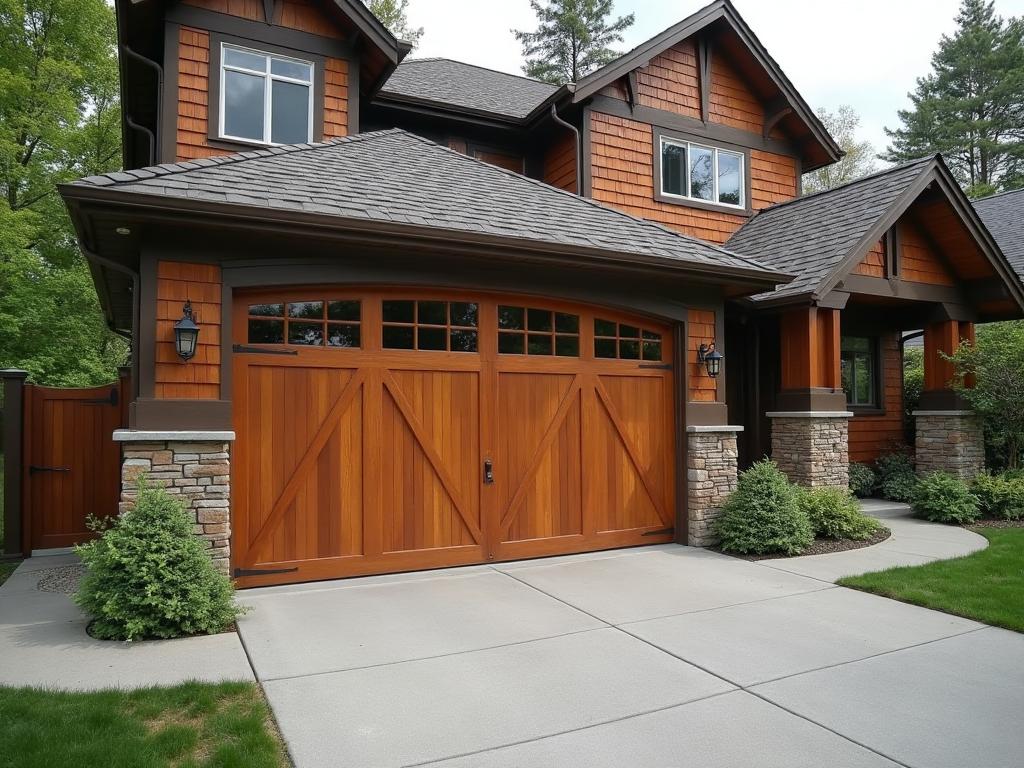 Custom Wood Look - Salisbury Garage Doors project showcasing Wood-look composite door installation